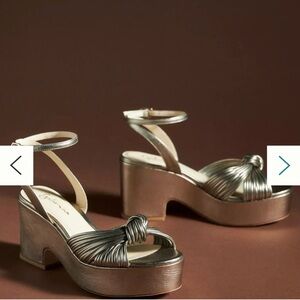 Anthropologie Guilhermina Knotted Platform Heels Size 8 MSRP$160.00
